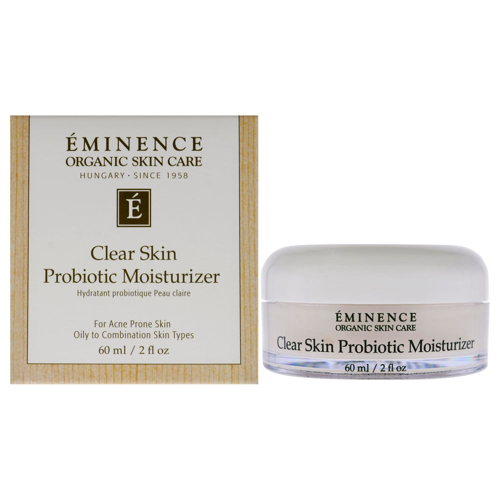 Eminence Clear Skin Probiotic Moisturizer bottle close-up for balanced hydration