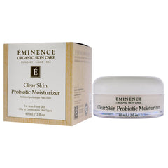 Eminence Clear Skin Probiotic Moisturizer packaging from Hungary delivering gentle hydration