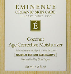 Eminence product label highlights coconut oil and coconut water ingredients