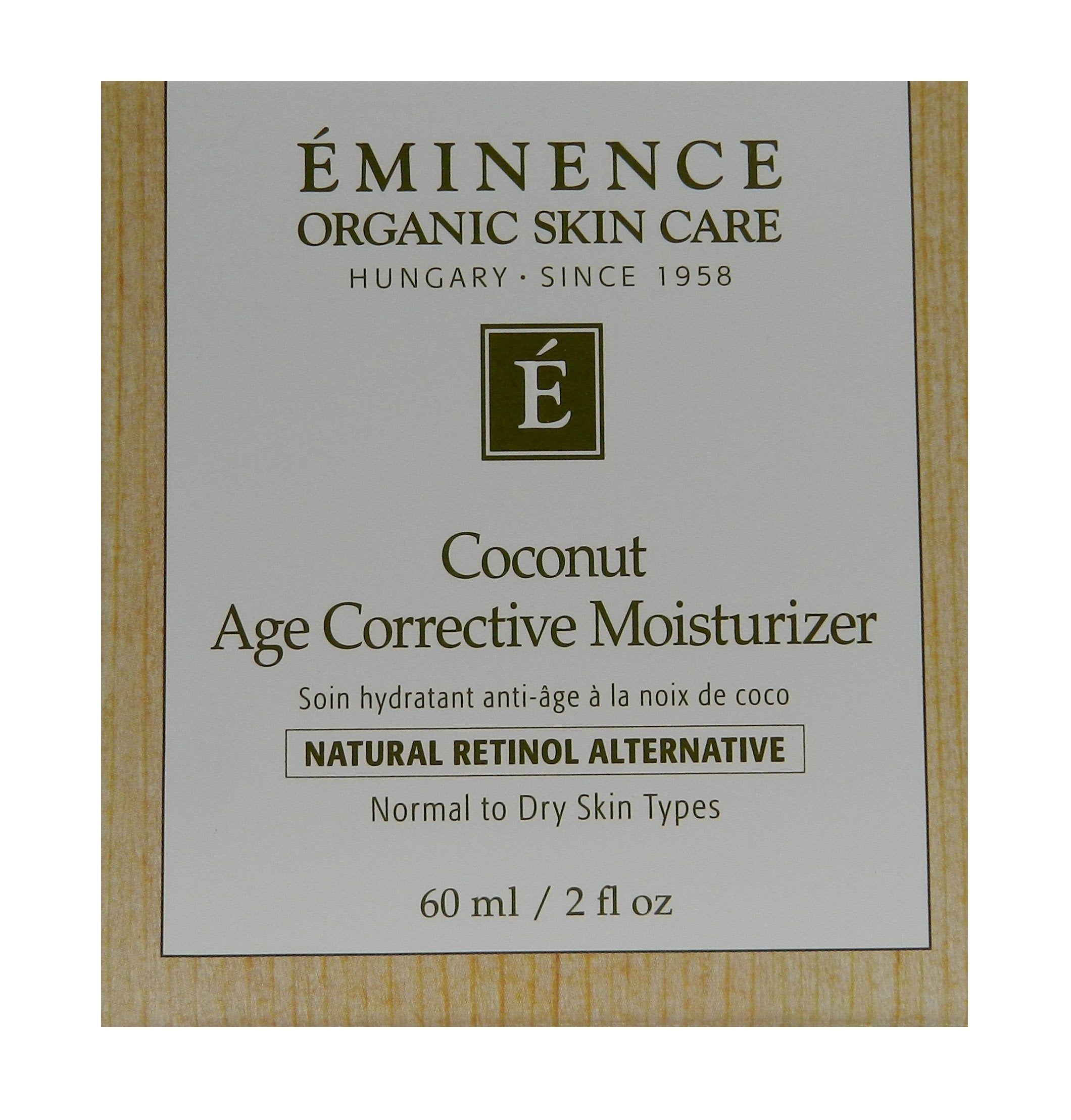 Eminence Coconut Age Corrective Moisturizer on skin shows smooth, even texture.