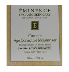 Eminence Coconut Age Corrective Moisturizer on skin shows smooth, even texture.