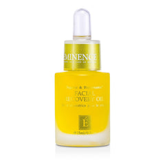 Eminence Facial Recovery Oil dropper application highlighting hydrating skin care.