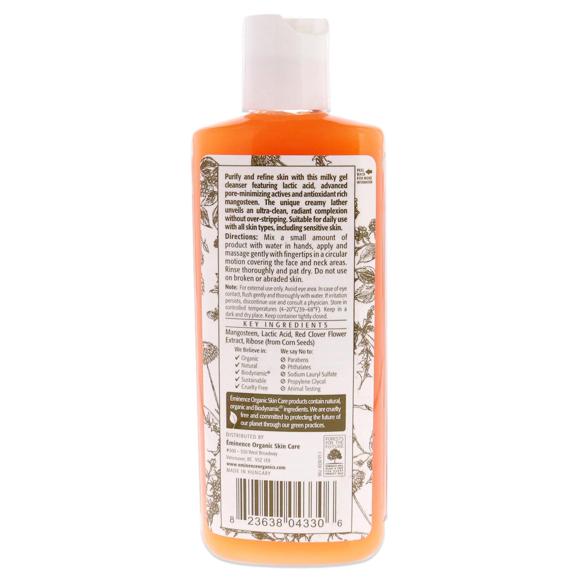 Eminence Mangosteen Daily Resurfacing Cleanser pump promises refreshed skin with radiant tone