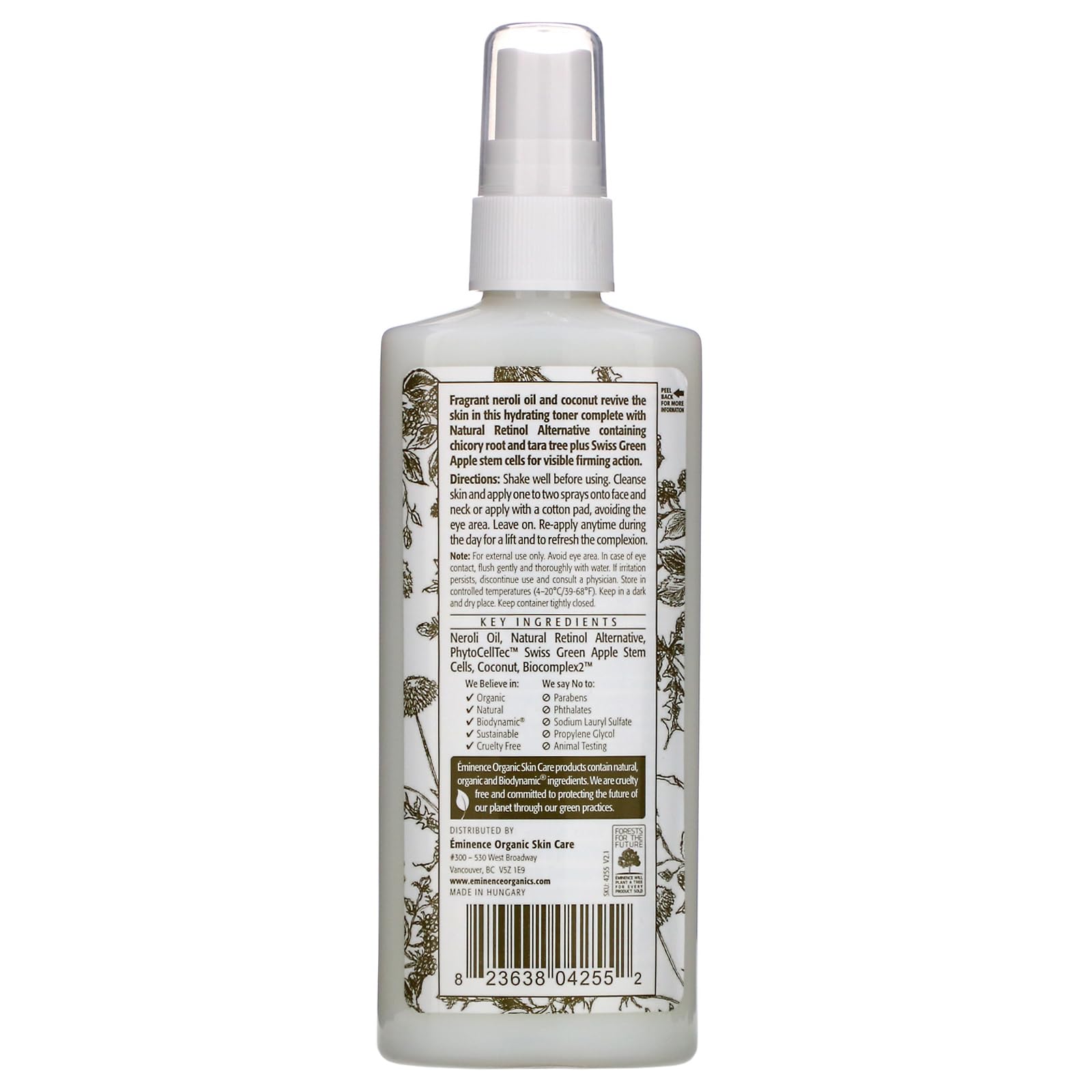 Eminence Neroli Age Corrective Hydrating Mist spray application offers quick, revitalizing hydration during busy days