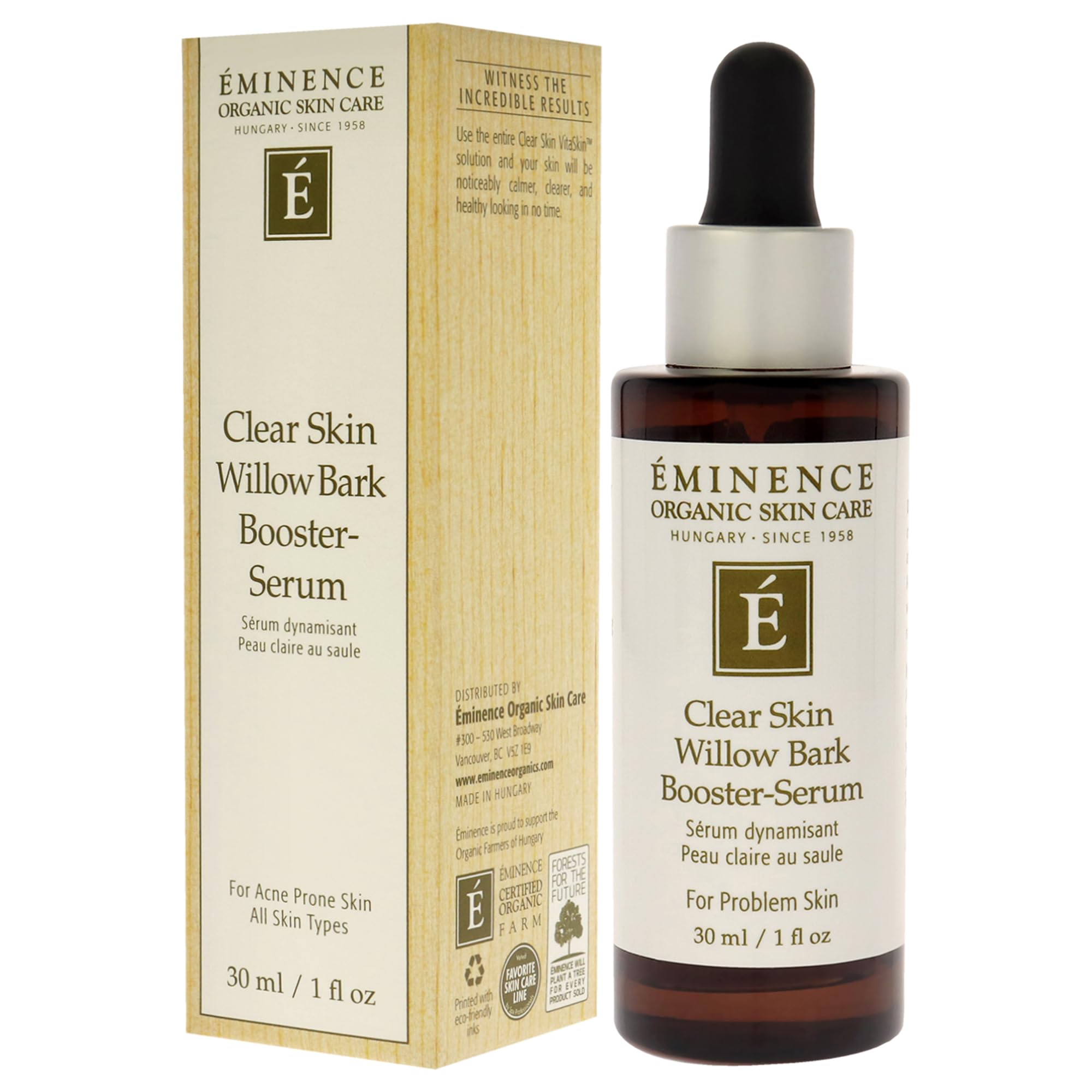 Eminence Willow Bark Booster Serum drop application demonstrates easy routine