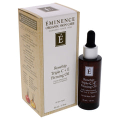 Packaging of Eminence Rosehip Triple C+E Oil with eco-friendly design.