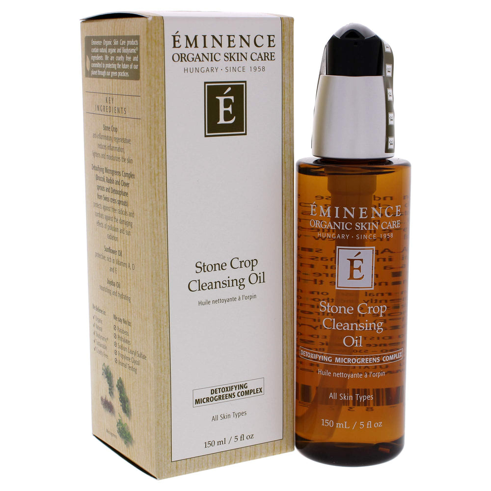 Eminence Stone Crop Cleansing Oil texture close-up with non-greasy finish