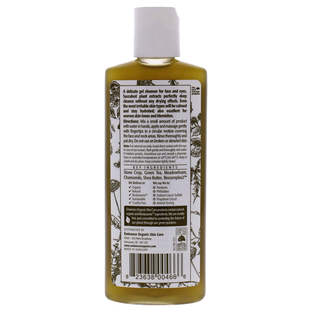 Eminence Stone Crop Gel Wash texture close-up highlights hydrating botanical formula