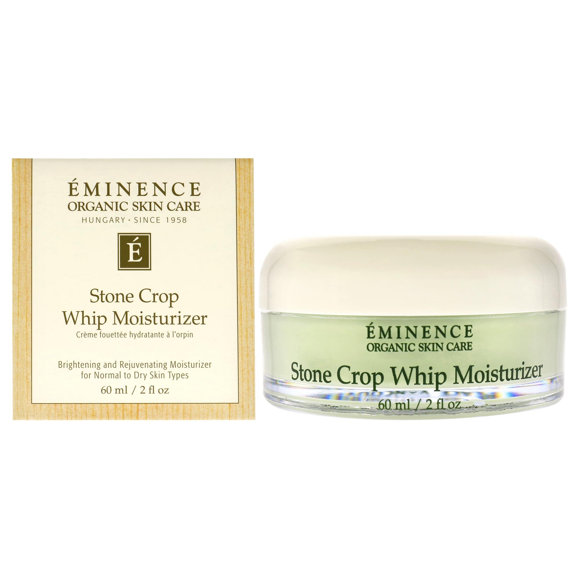Eminence Stone Crop Whip Moisturizer bottle closeup for hydration and glow