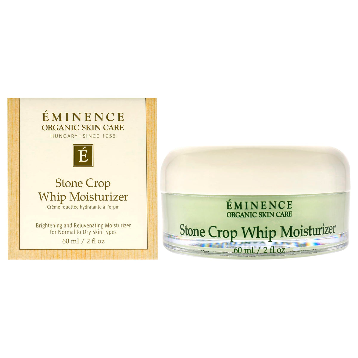 Eminence Stone Crop Whip Moisturizer bottle closeup for hydration and glow