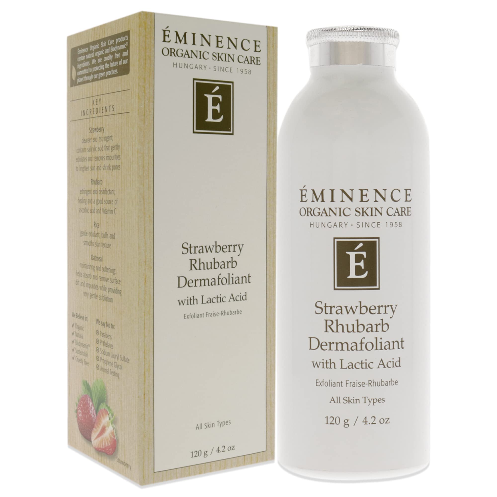 Eminence Dermafoliant close-up highlights pore cleansing and tightening action.