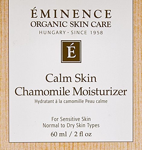 Eminence Vitaskin Calm Skin Chamomile cream jar shows rich texture for comfortable, non-greasy hydration.