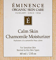 Eminence Vitaskin Calm Skin Chamomile cream jar shows rich texture for comfortable, non-greasy hydration.