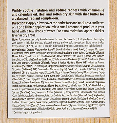 Eminence Vitaskin Calm Skin Chamomile cream texture shows quick absorption for combination skin.