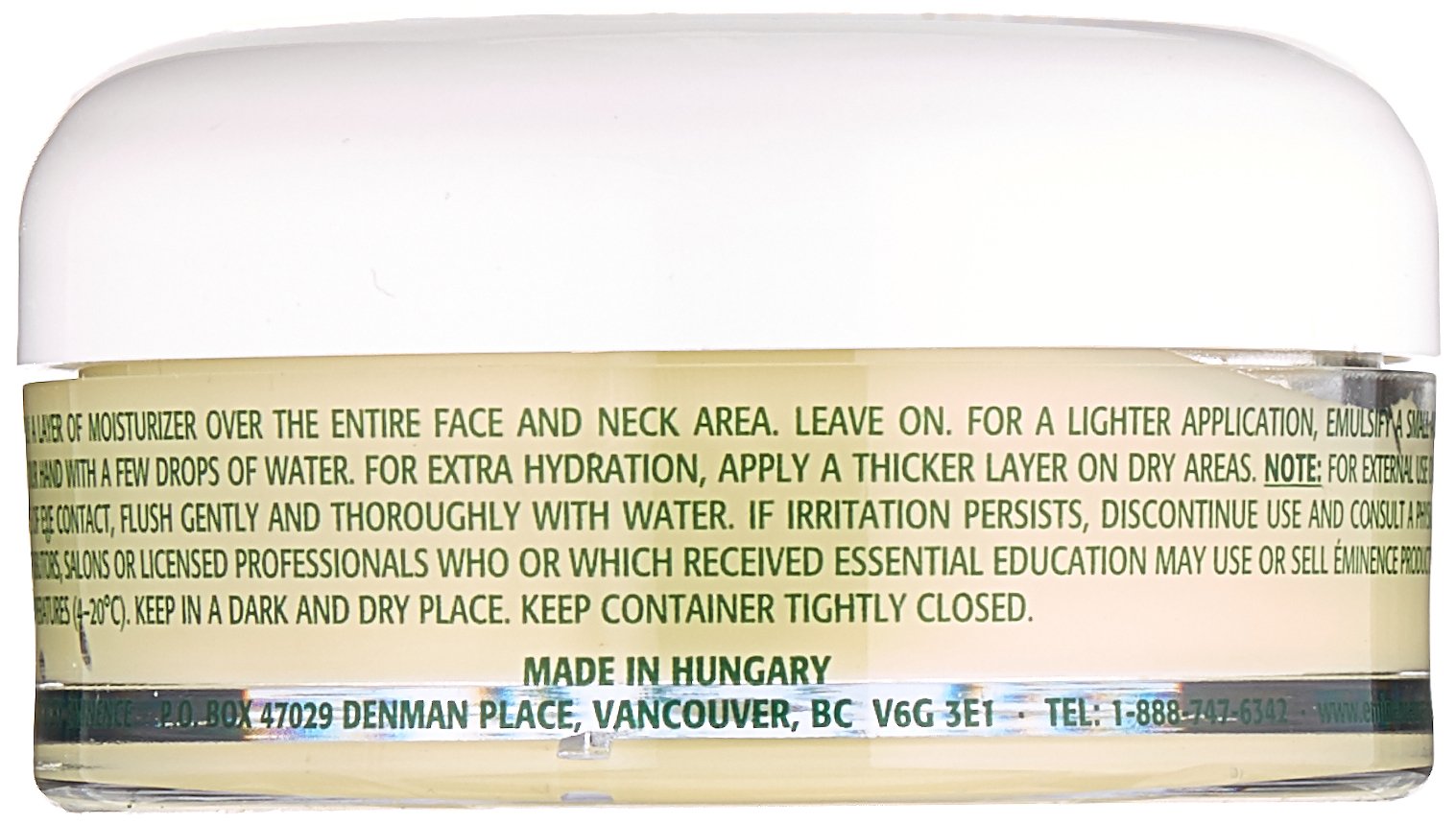 Eminence Vitaskin Calm Skin Chamomile ingredients include Arnica and Aloe Vera.