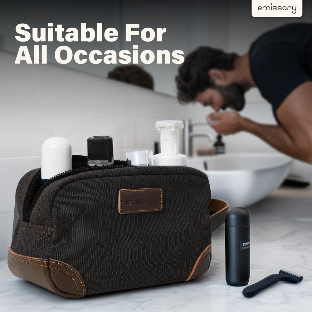 Emissary men's toiletry bag portable travel companion for packing toiletries