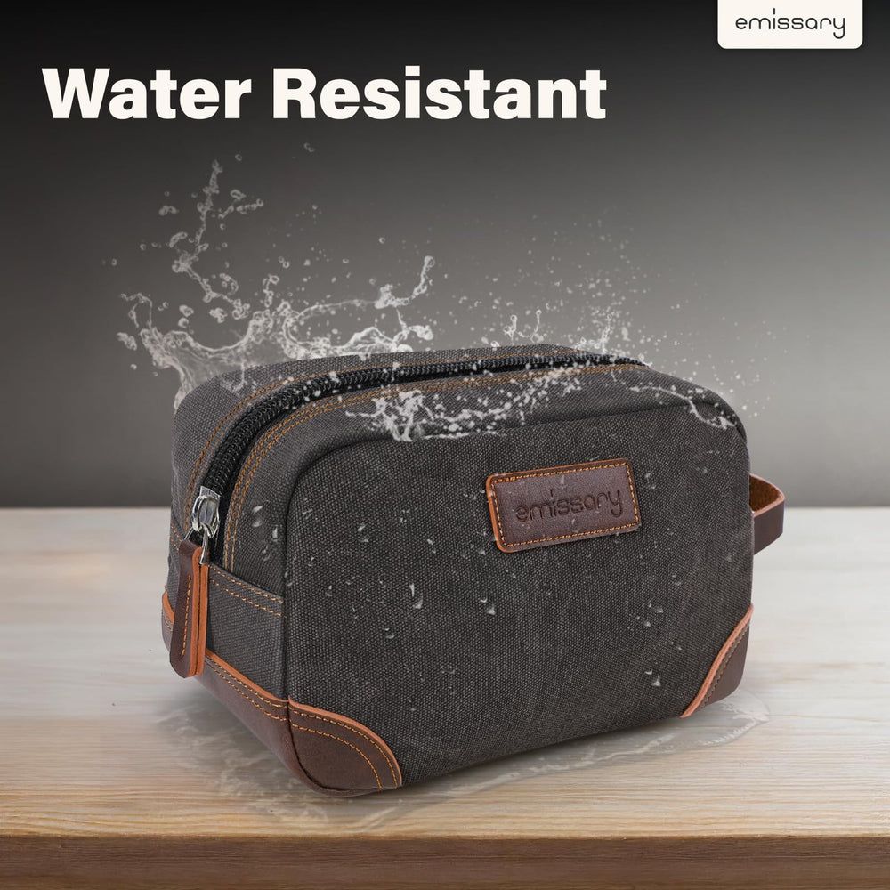 emissary Toiletry Bag PU leather trim accenting durable travel quality