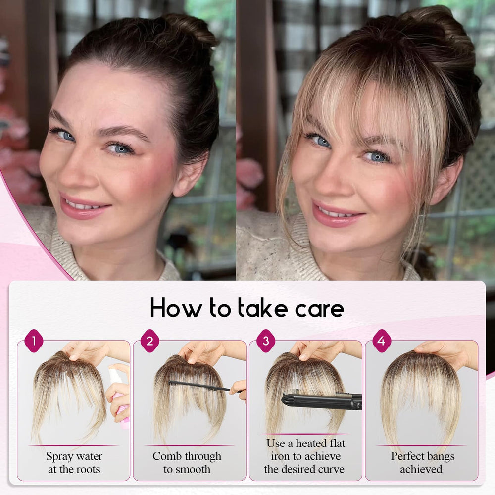 EMMOR Clip-in Bangs heat style ready to curl or straighten