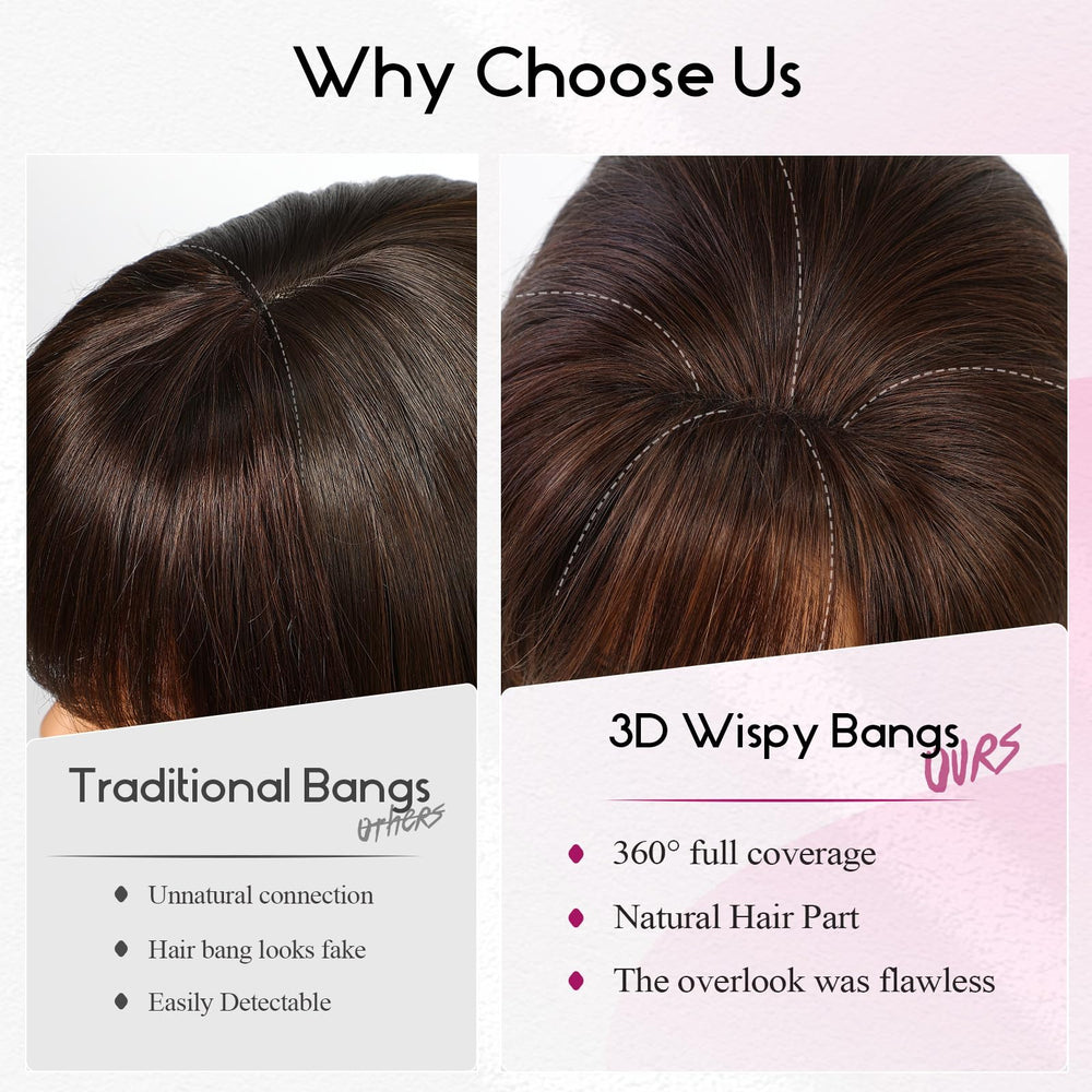 EMMOR Clip-in Bangs non-slip clips keep the fringe secure all day