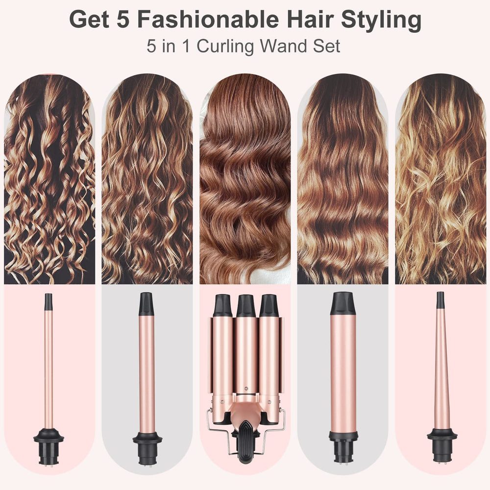 Emocci Pro 1-inch three-barrel ceramic iron for quick, consistent curls.