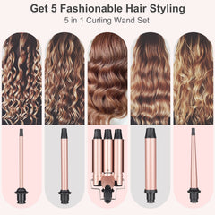 Emocci Pro 1-inch three-barrel ceramic iron for quick, consistent curls.