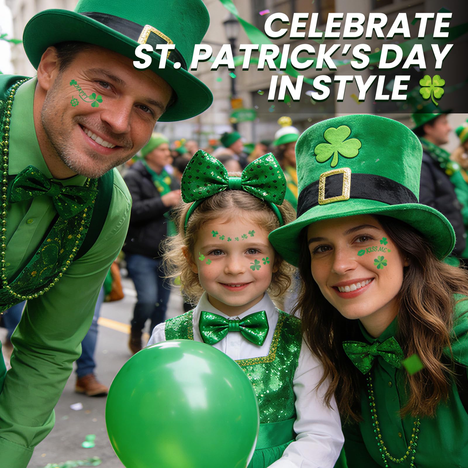 EMOME Día de San Patricio: opciones en cuello o clavícula para un toque festivo.