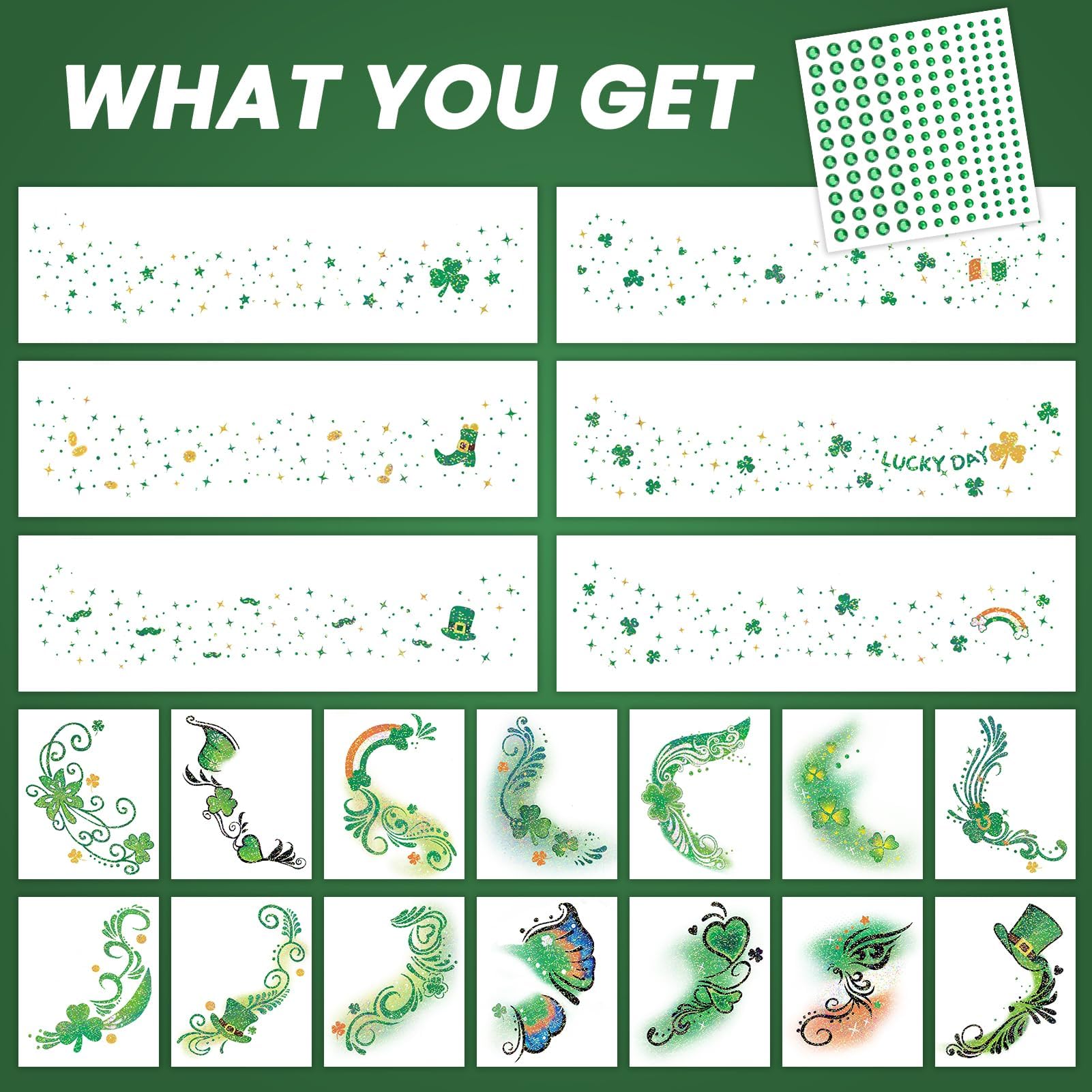 EMOME parches brillantes para maquillaje verde, ideal para fiestas