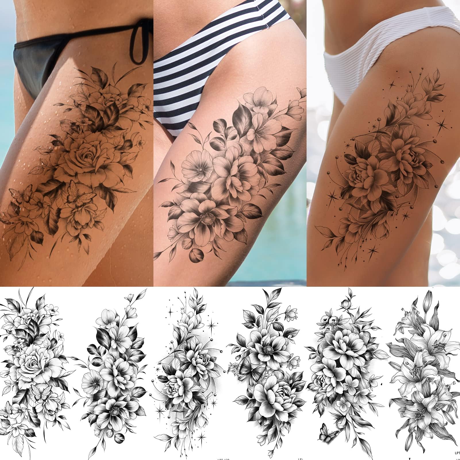 EMOME tatuajes para mujer con apariencia realista y sin dolor.
