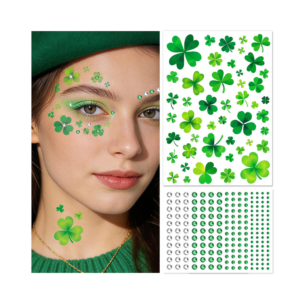 EMOME tatuajes temporales San Patricio con diseños festivos para un look rápido
