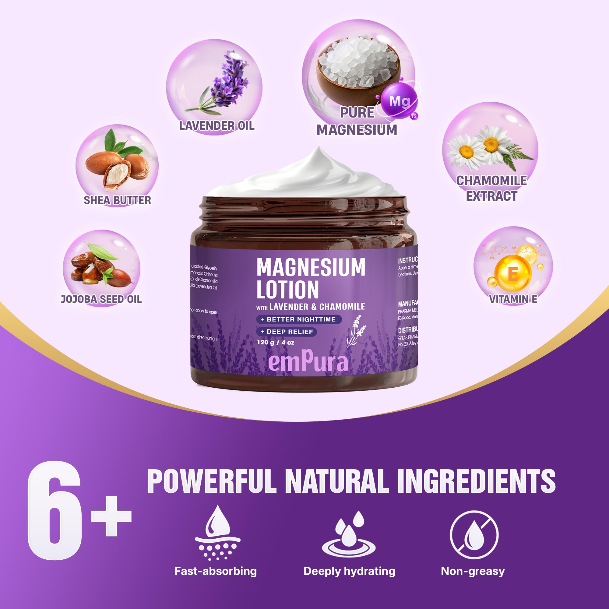EMPURA Loción de Magnesio con Lavanda, regalo ideal para mamá.