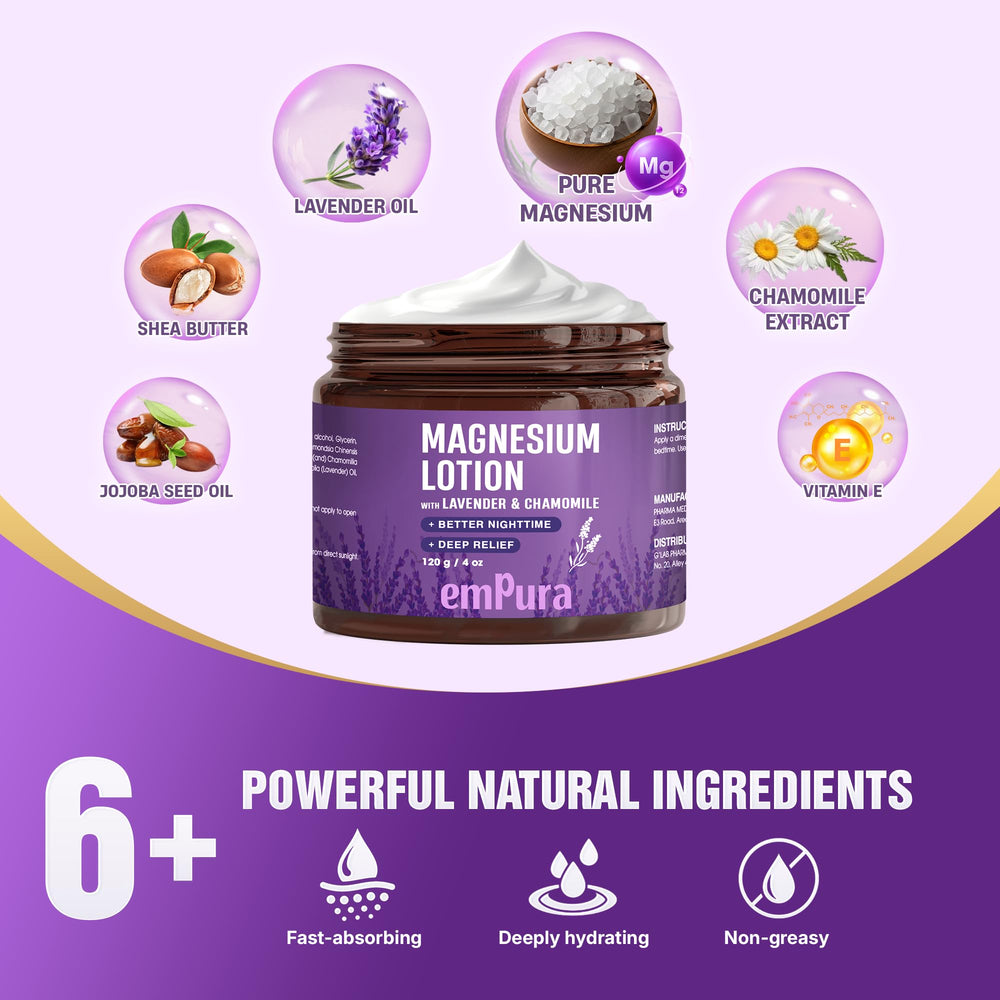 EMPURA Loción de Magnesio con Lavanda, regalo ideal para mamá.