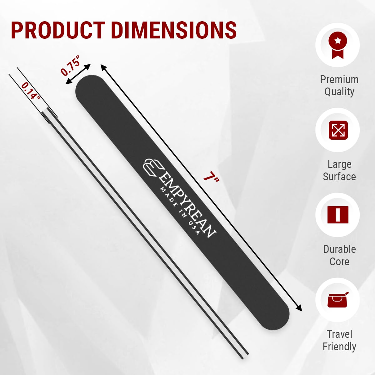 Empyrean Premium Nail Files dual-grit 280/320 for quick, even nails.