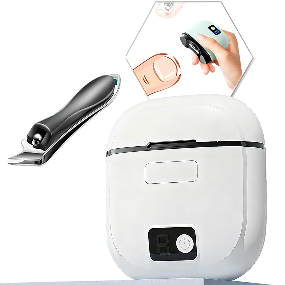 EMWEYKE electric nail clipper with LED light for precise trimming at home