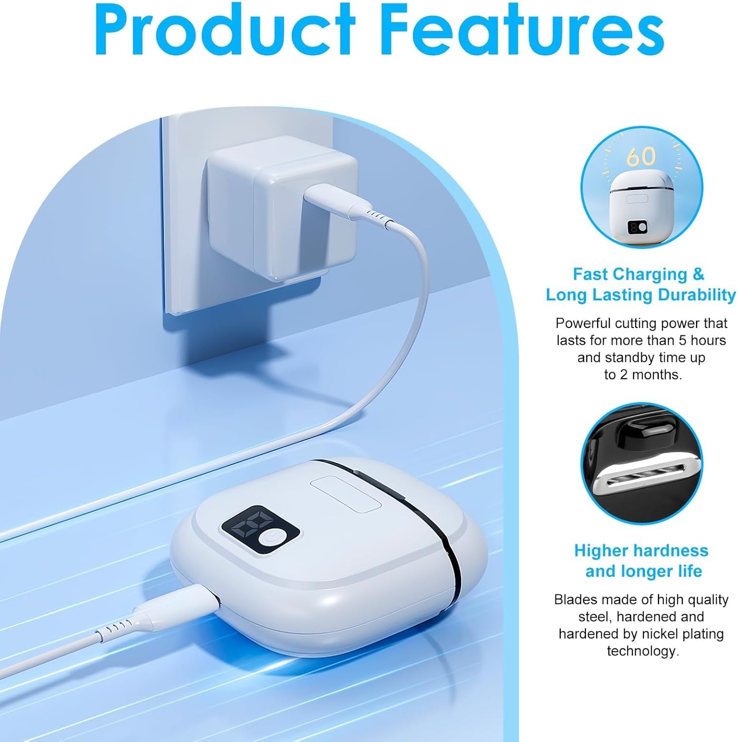 EMWEYKE travel-friendly clipper set in a compact case