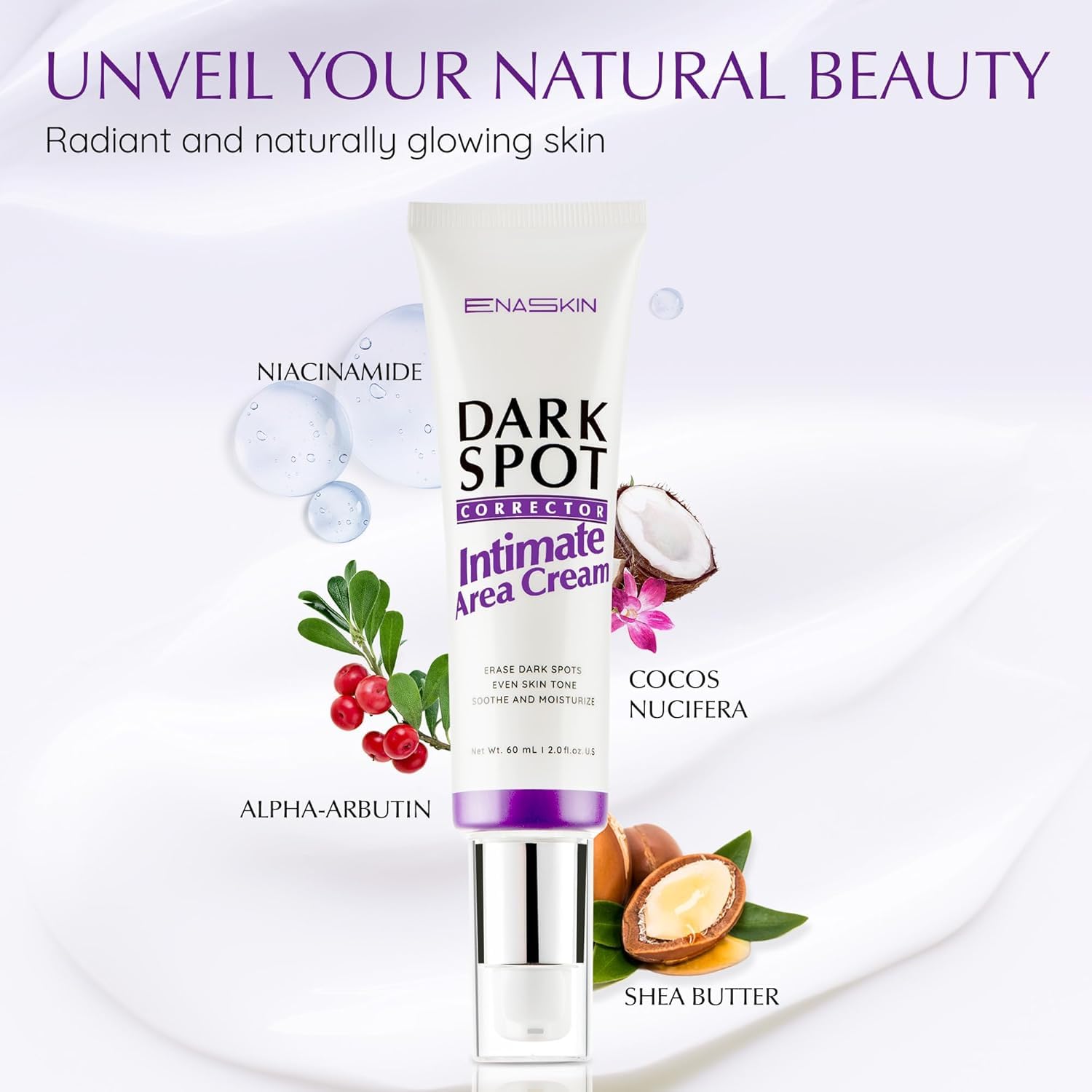 Close-up of EnaSkin cream application for smooth, even tone