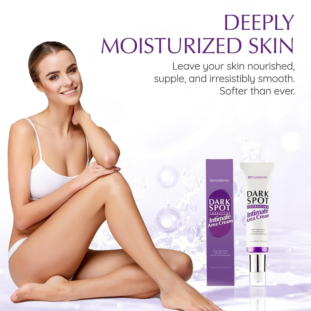 Bikini-area application of EnaSkin cream for even-toned skin