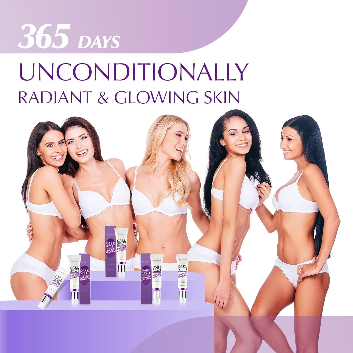 Face-area use of EnaSkin cream to target spots and brighten complexion
