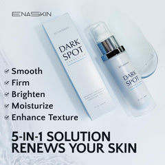 Texture close-up of EnaSkin serum showing fast absorption into skin.