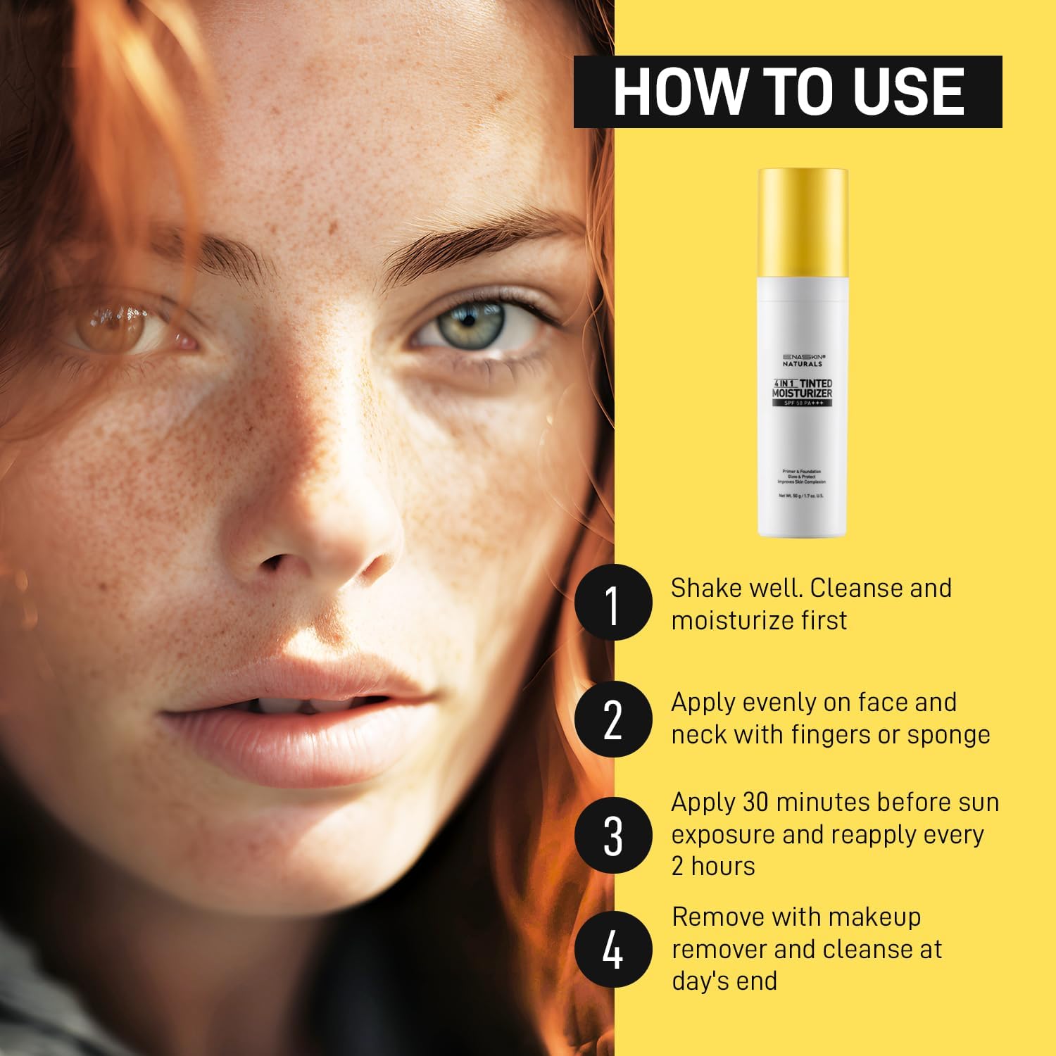 Enaskin Naturals hydrating formula with vitamin E and hyaluronic acid nourishes dry skin.