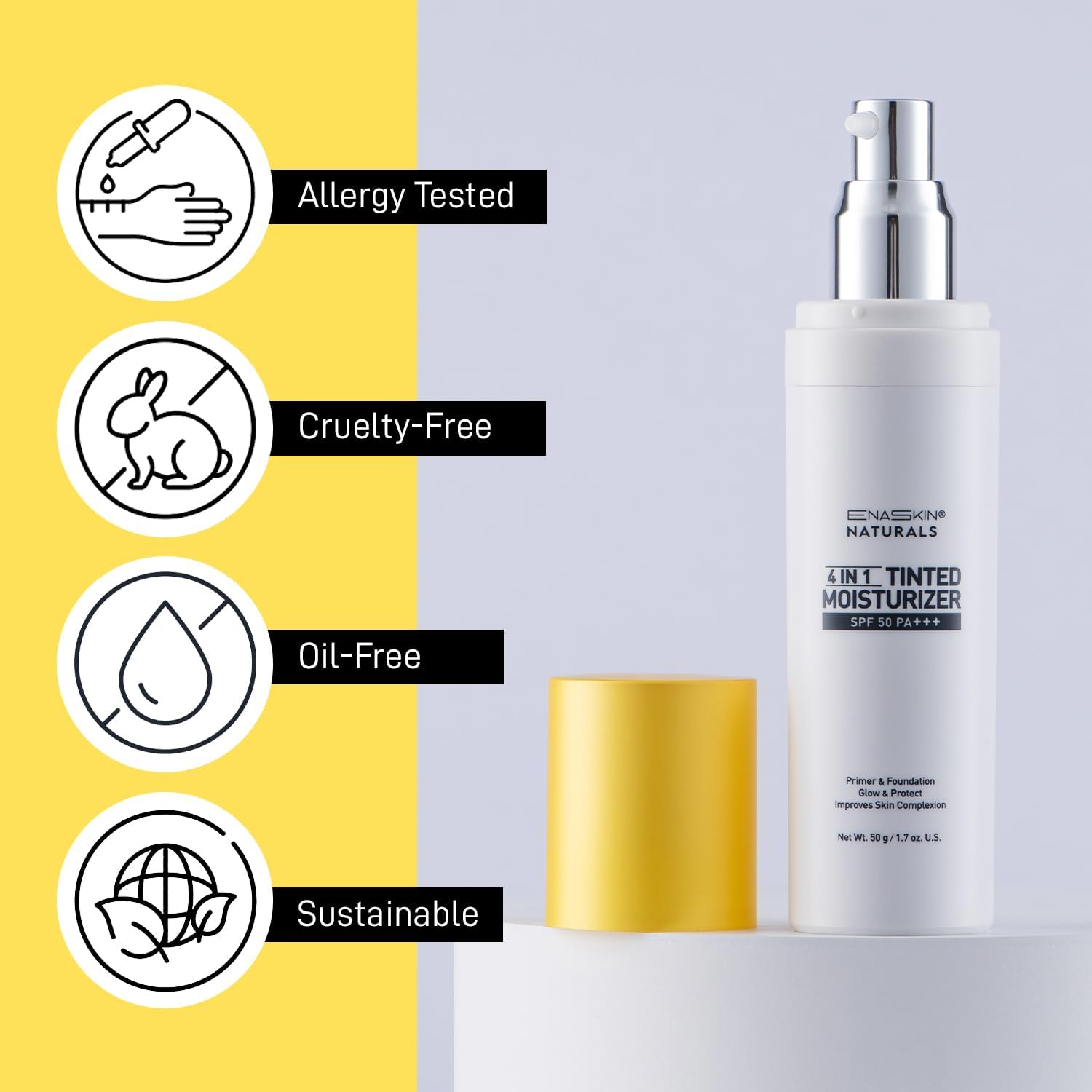 Enaskin Naturals non-comedogenic, fragrance-free formula suits sensitive and mature skin types.