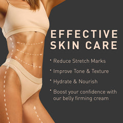 Enaskin Naturals Belly Firming Cream texture closeup shows rich hydration for smooth skin