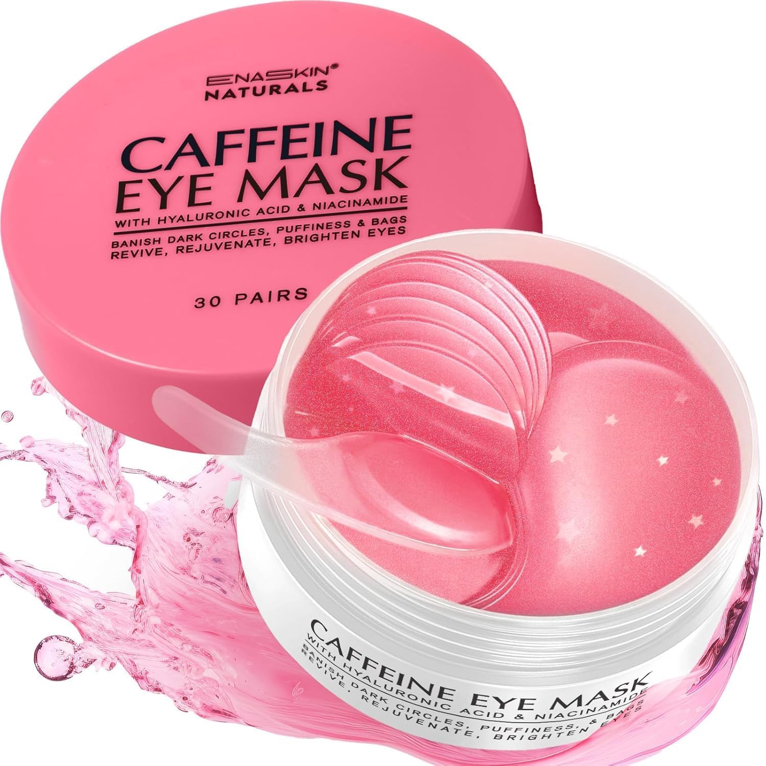 Parche ocular Enaskin Naturals cafeína rosa caja describe hidratación suave para empezar