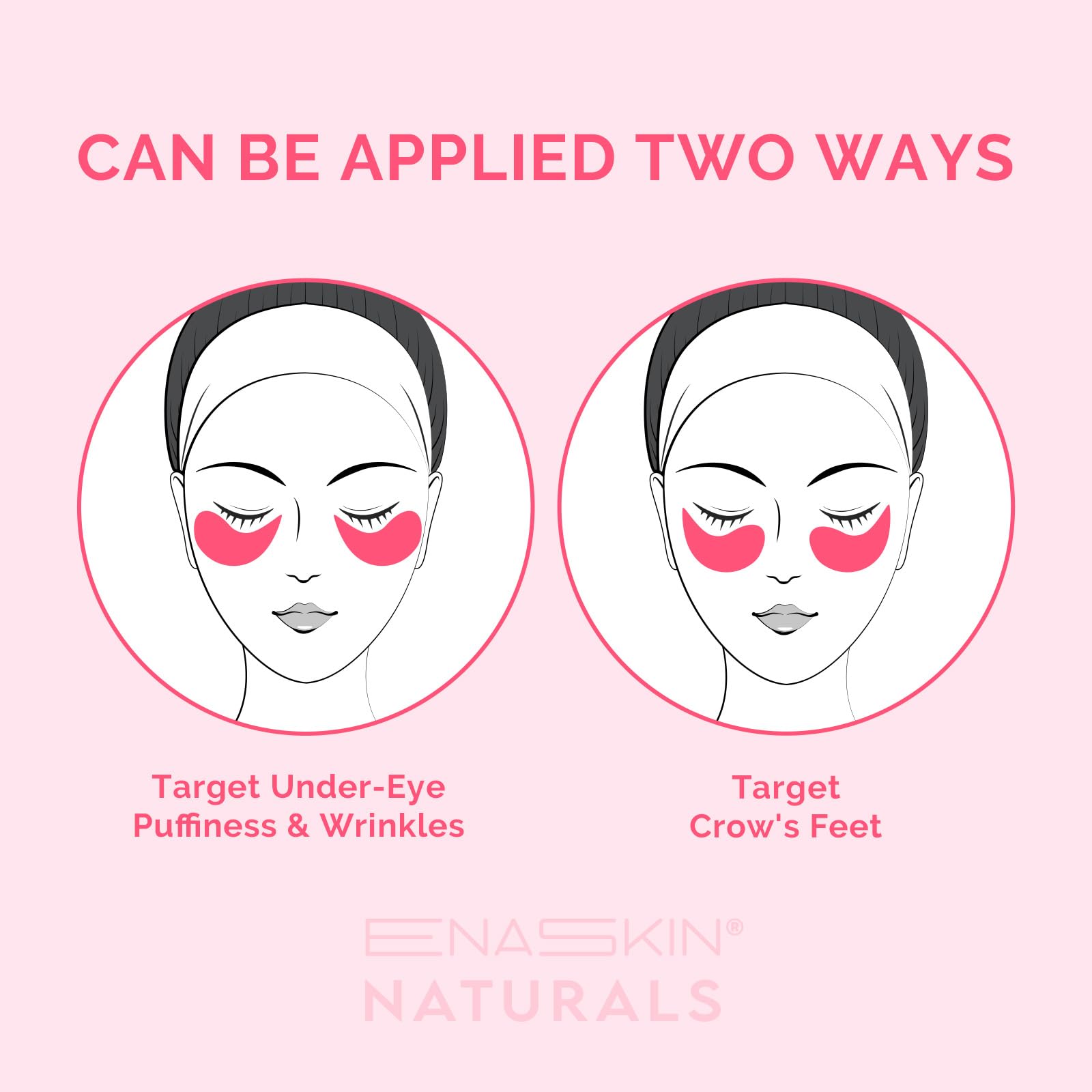 Enaskin Naturals parches oculares niacinamida suavizan líneas finas.