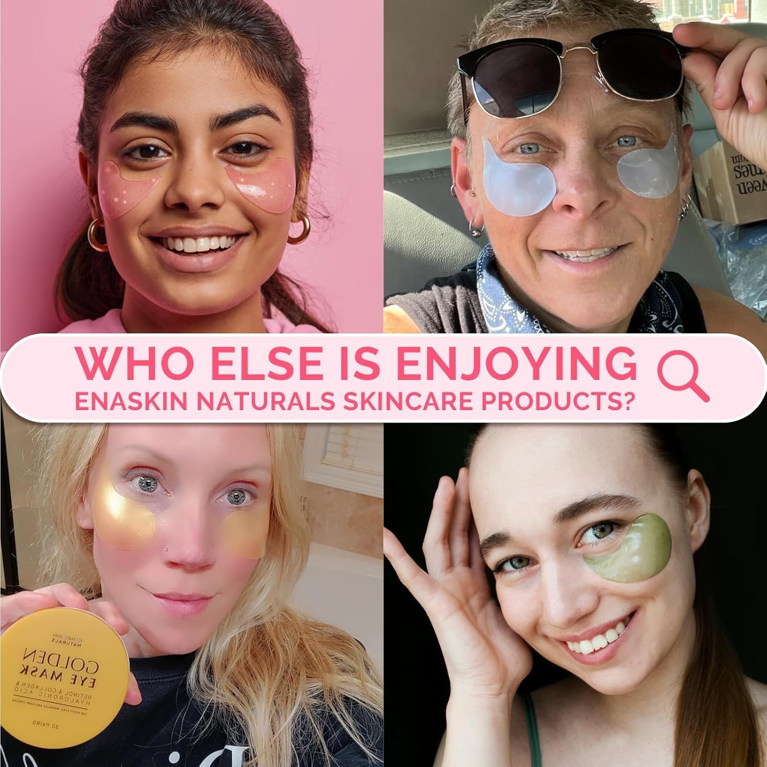 Regalo para mujeres con parches oculares Enaskin Naturals rosa