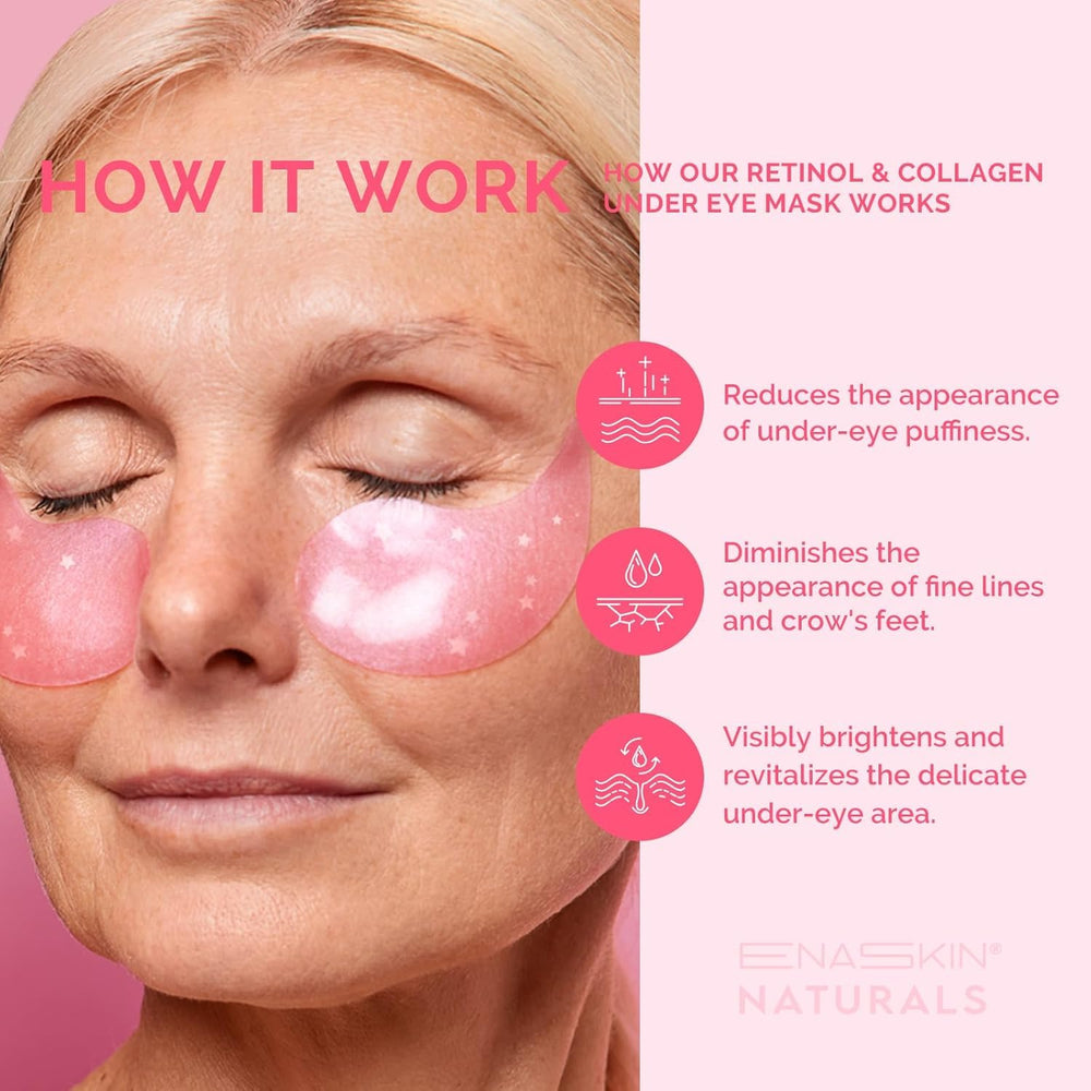 Uso matutino de parches oculares Enaskin Naturals para mirada despierta