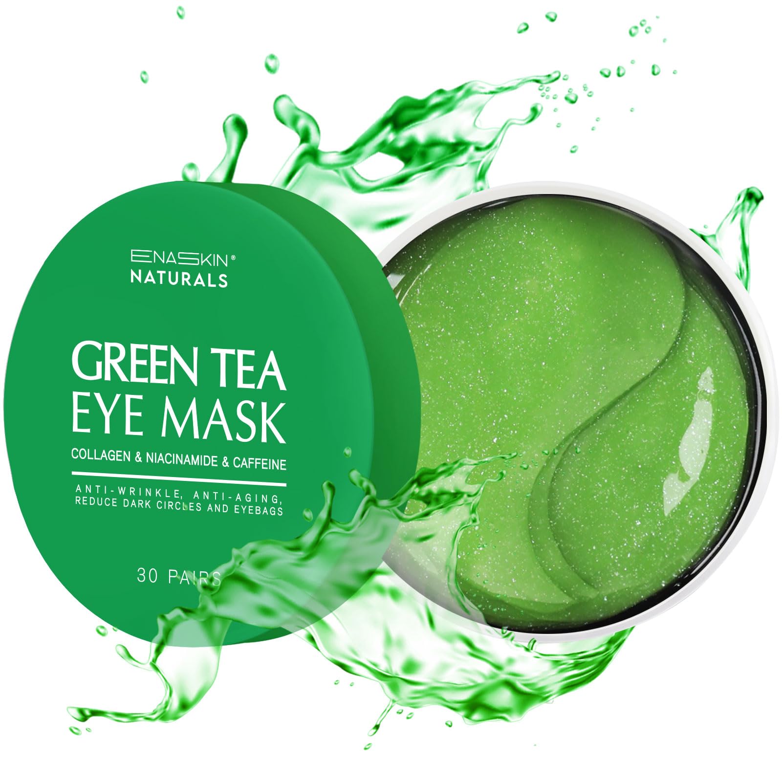 Parches Enaskin Naturals para ojeras con té verde, reducción suave de sombras.