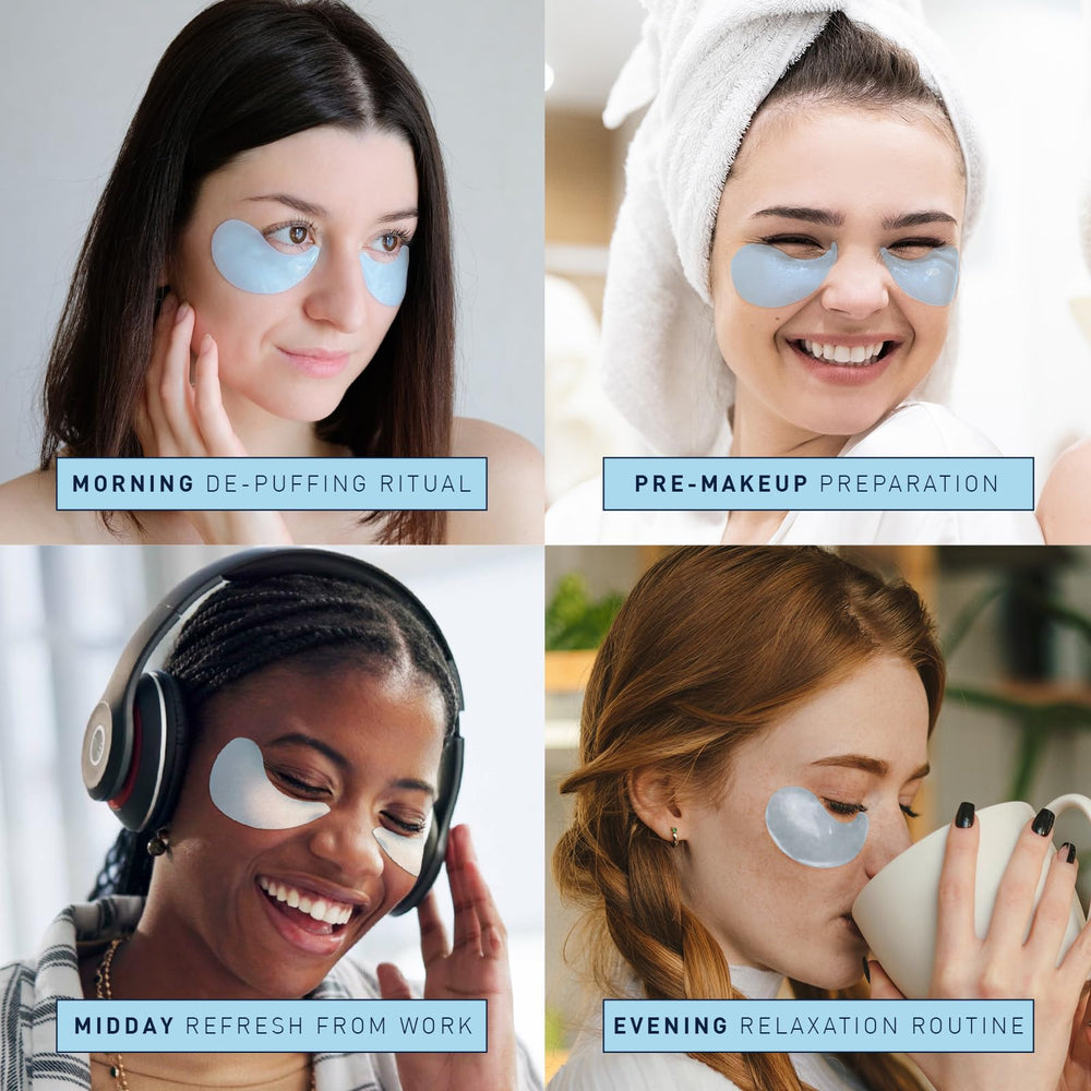 Aplicación diaria de parches para contorno de ojos con efecto refrescante