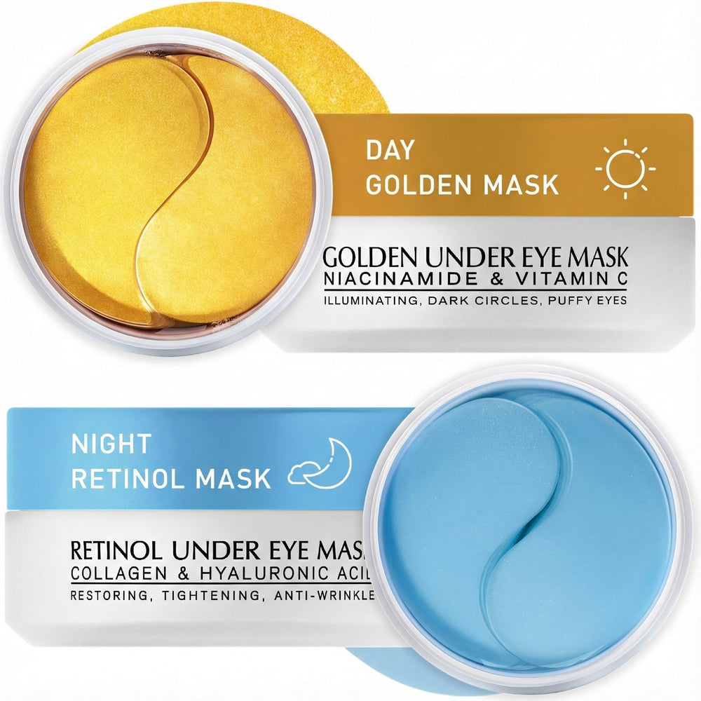 Enaskin Naturals under-eye patches kit close-up showing depuffing and brightening potential.