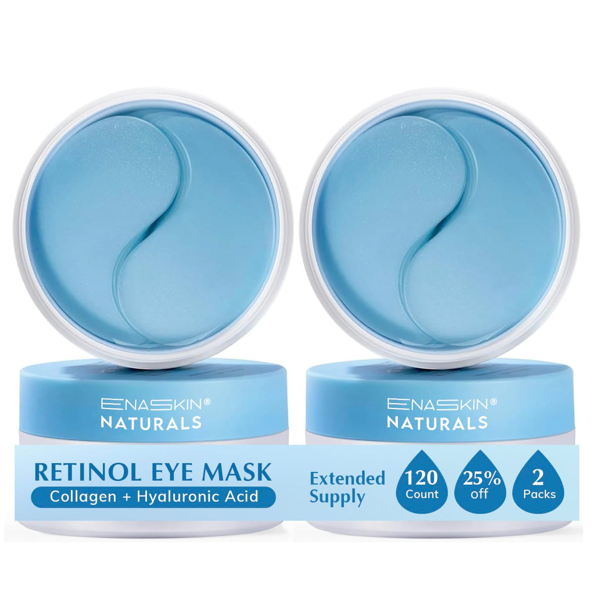 Parche ocular Enaskin Naturals en paquete azul para refrescar la mirada