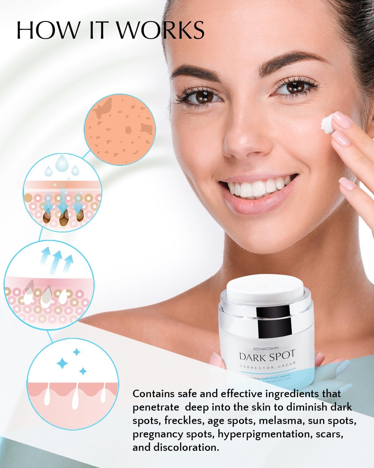 EnaSkin serum texture close-up shows a silky, lightweight formula.
